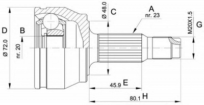 OPEN PARTS cvj503710 -  Шарнирный комплект, приводной вал